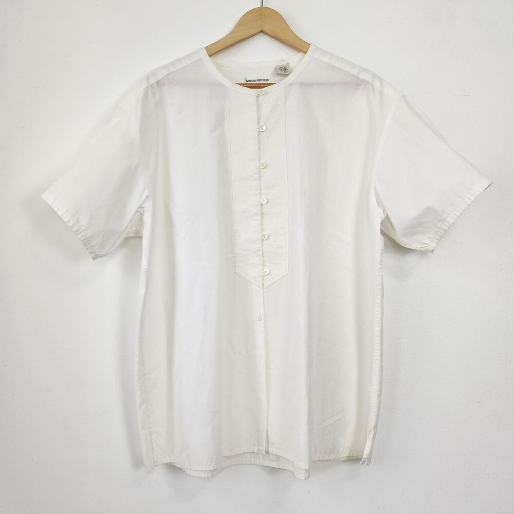 Banana Republic 100% Cotton Short Sleeve Button Closure Relaxed Summer Shirt